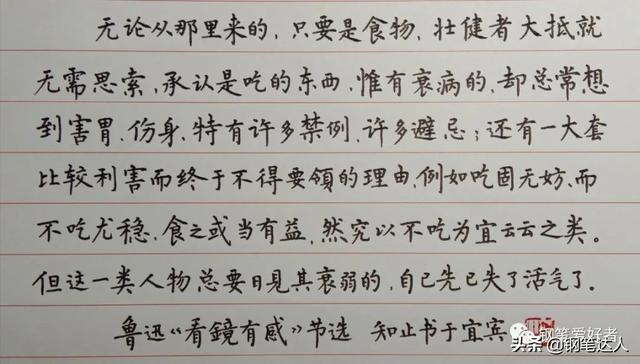 鲁迅名言名段摘抄钢笔爱好者钢笔书法习作欣赏