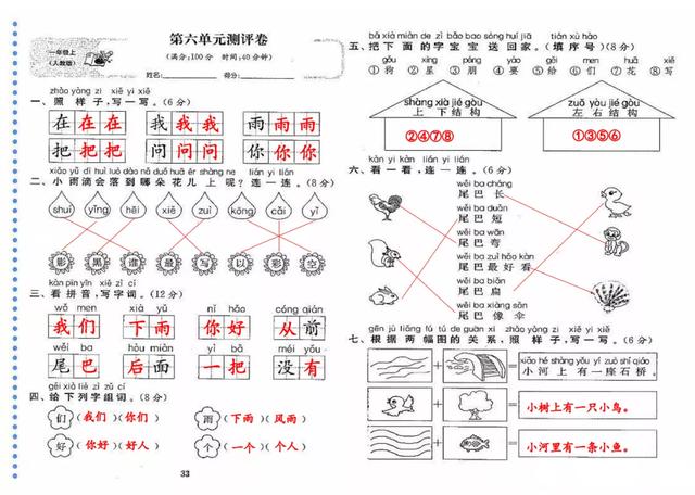 「最适合家长的复习材料」语文一年级上册《语文园地六》复习方法