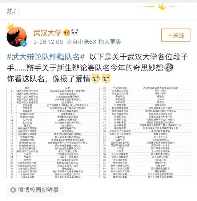 武大辩论队又上热搜！奇葩辩论队名背后，“不正经”只是表象