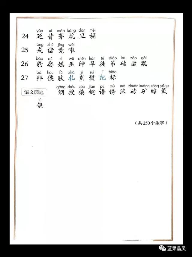 部编版四年级上册字、词积累（课内+课外）