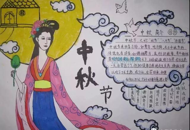 中秋节手抄报模板+好词好句好段好诗，为孩子收藏