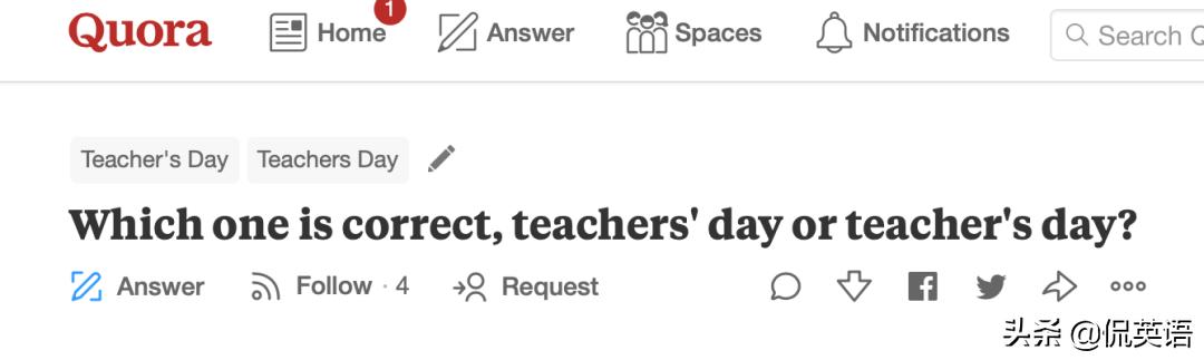 “教师节”是 Teacher's Day 还是 Teachers' Day?