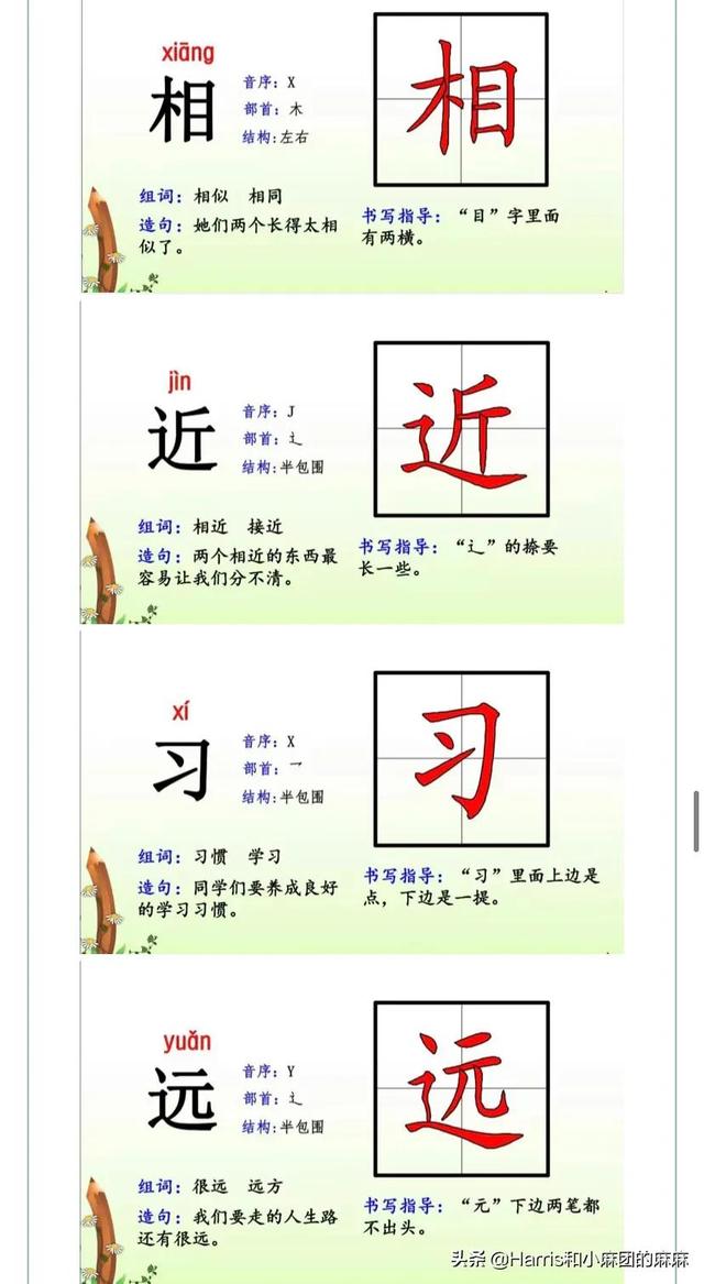 一年级语文下册课本生字组词造句和书写指导，看图写话技巧和范文