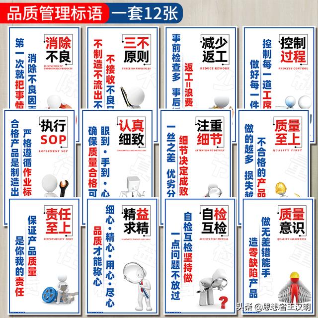 工厂车间挂这17组标语图，客户领导看到肯定竖起大拇指