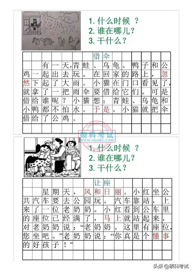 一年级语文《看图写话》15篇练习+范文及讲解，教会孩子看图写话