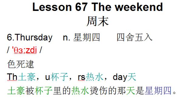 新概念英语第一册，音标课件自学整理Lesson 67 The weekend 周末