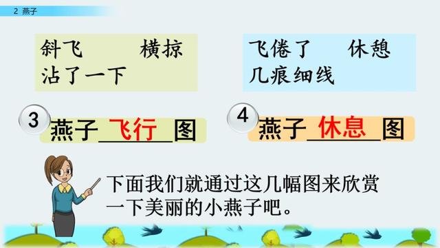 部编版三年级下册语文课文2《燕子》知识点+图文讲解