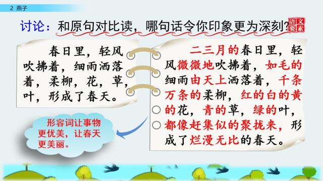 部编版三年级下册语文课文2《燕子》知识点+图文讲解