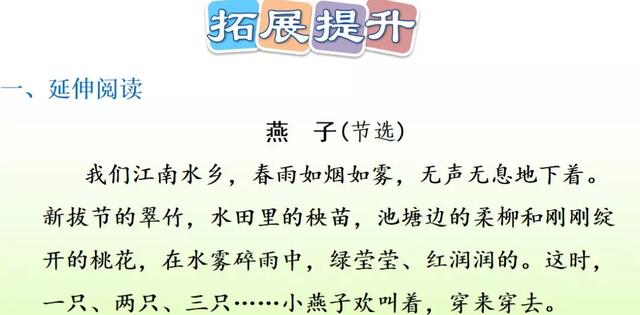 部编版三年级下册语文课文2《燕子》知识点+图文讲解