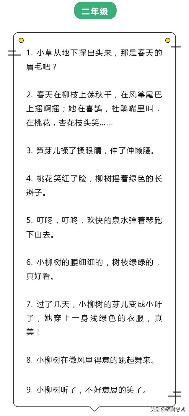 小学语文2-6年级拟人句集锦，小学写作好素材！