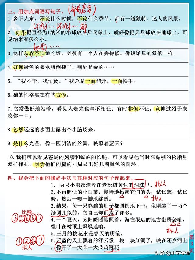 2022新四年级下册《句子》专项提升复习卷（共11页）含答案