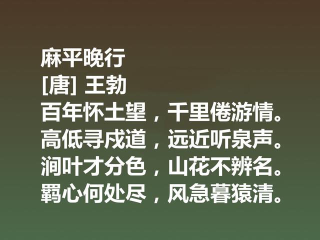 初唐大诗人王勃，这十首诗充满现实主义精神，细品后才能领略精髓